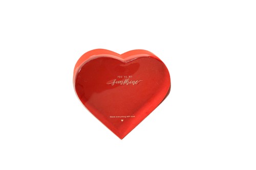 Caja corazon rojo de carton
